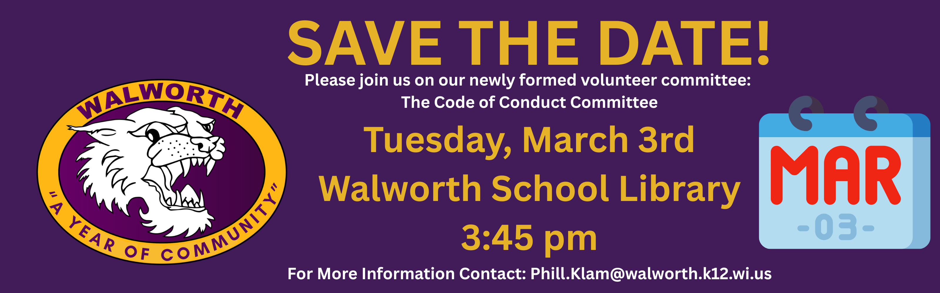 Code of Conduct Committee March 3, 2026 at 3:45 pm