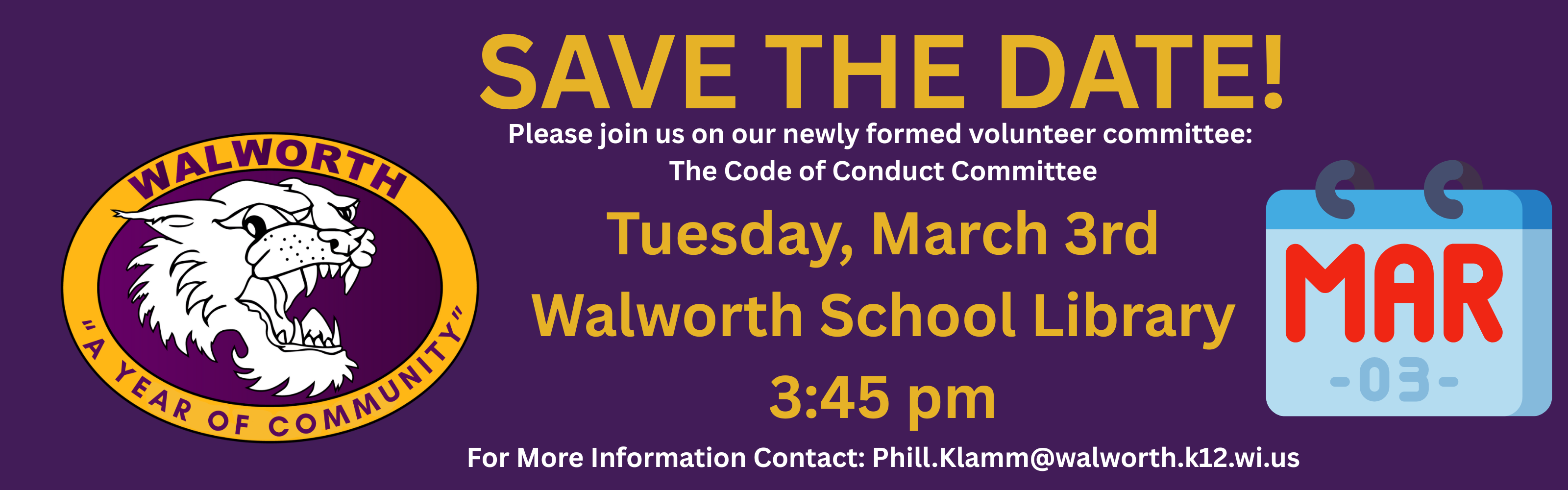Code of Conduct Committee March 3, 2026 at 3:45 pm