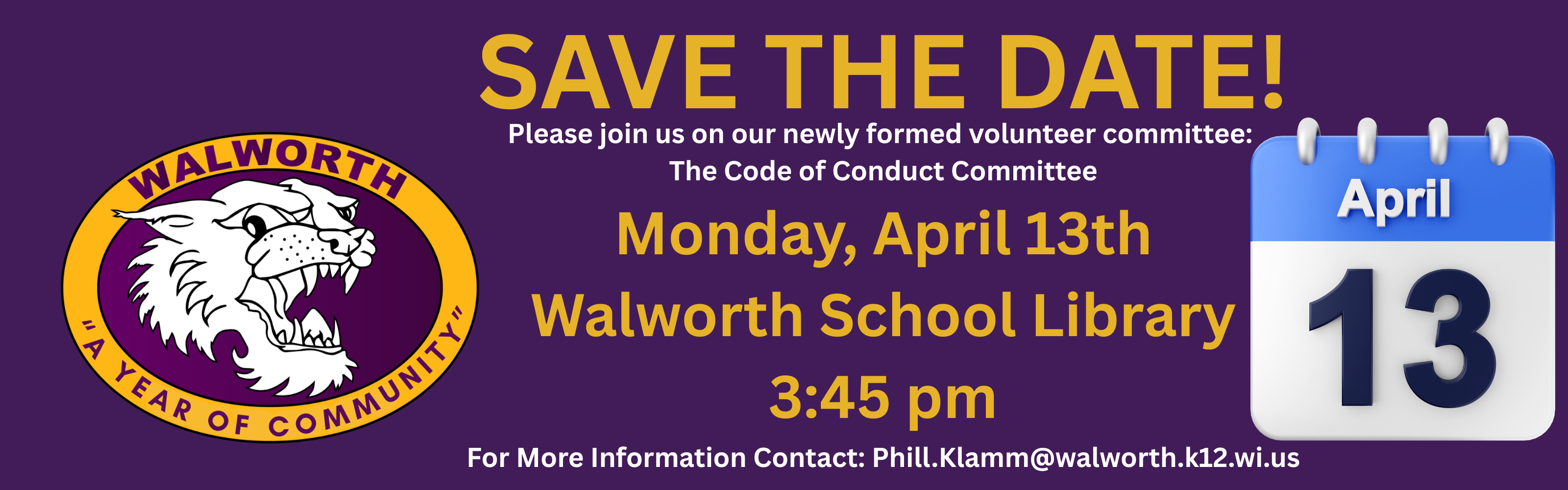 Code of Conduct Committee April 13, 2026 at 3:45 pm