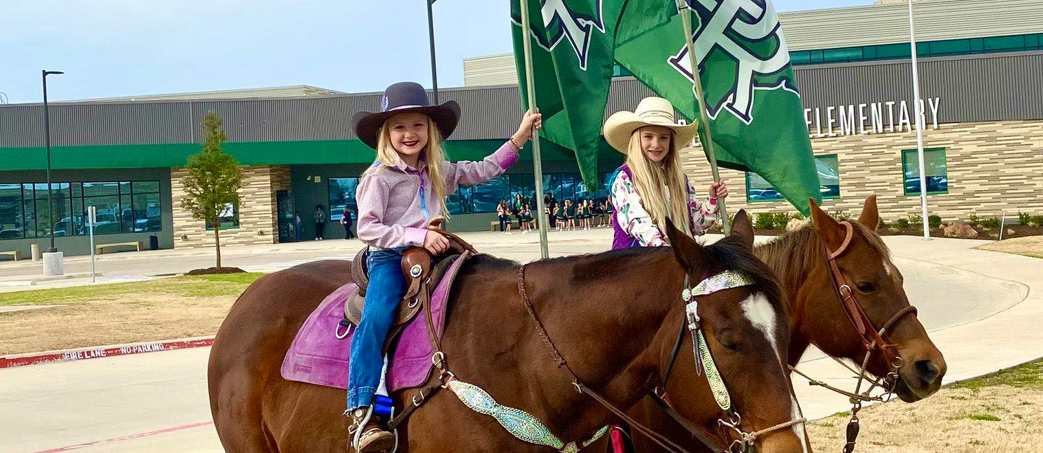 two students on horses