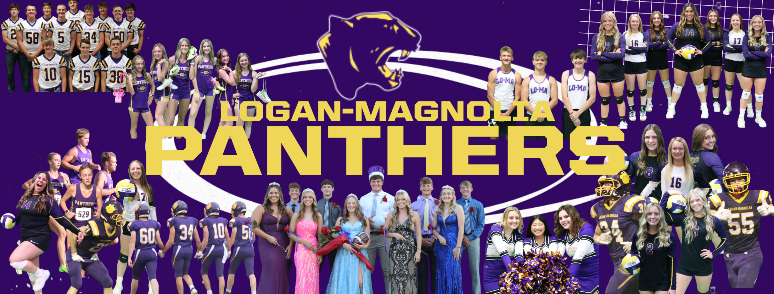 Logan-Magnolia panthers banner with multiple activities
