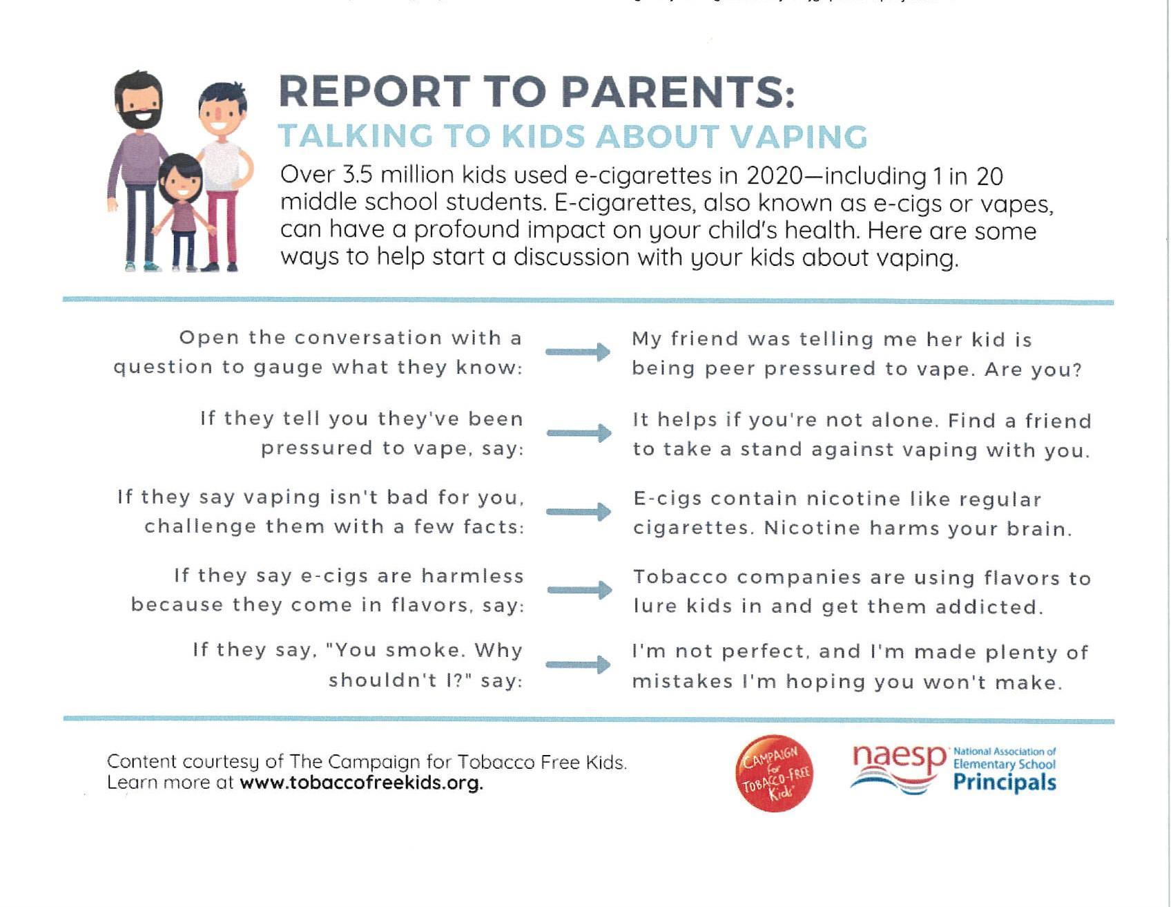 Talking to kids about vaping