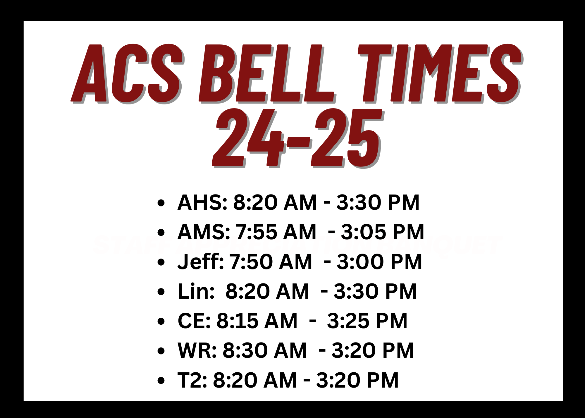 ACS Site Bell Times ARDMORE CITY SCHOOLS