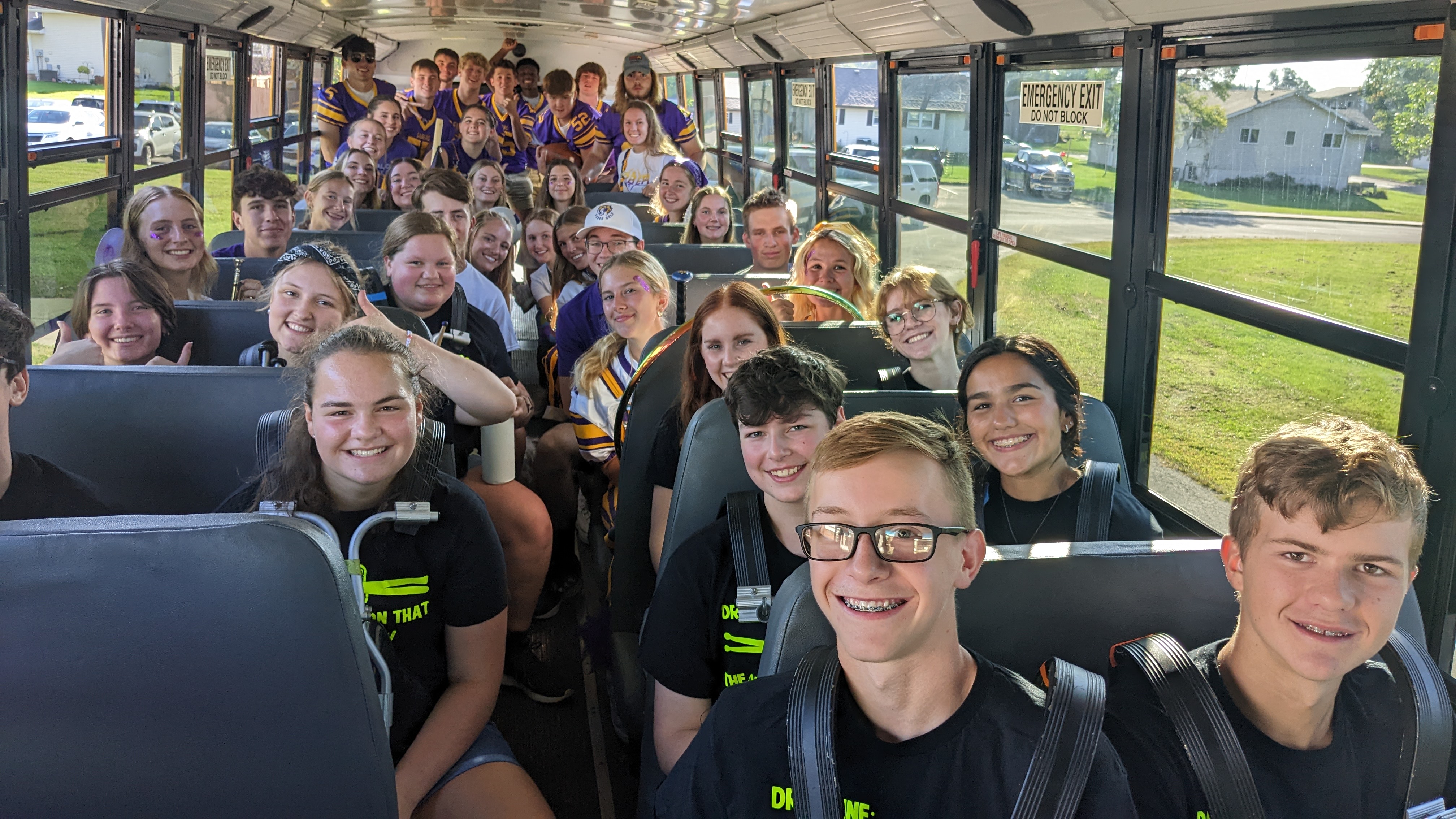 Students on school bus