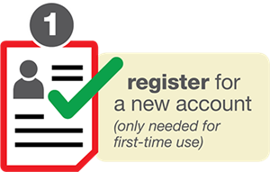 register for a new account only needed for  first time use