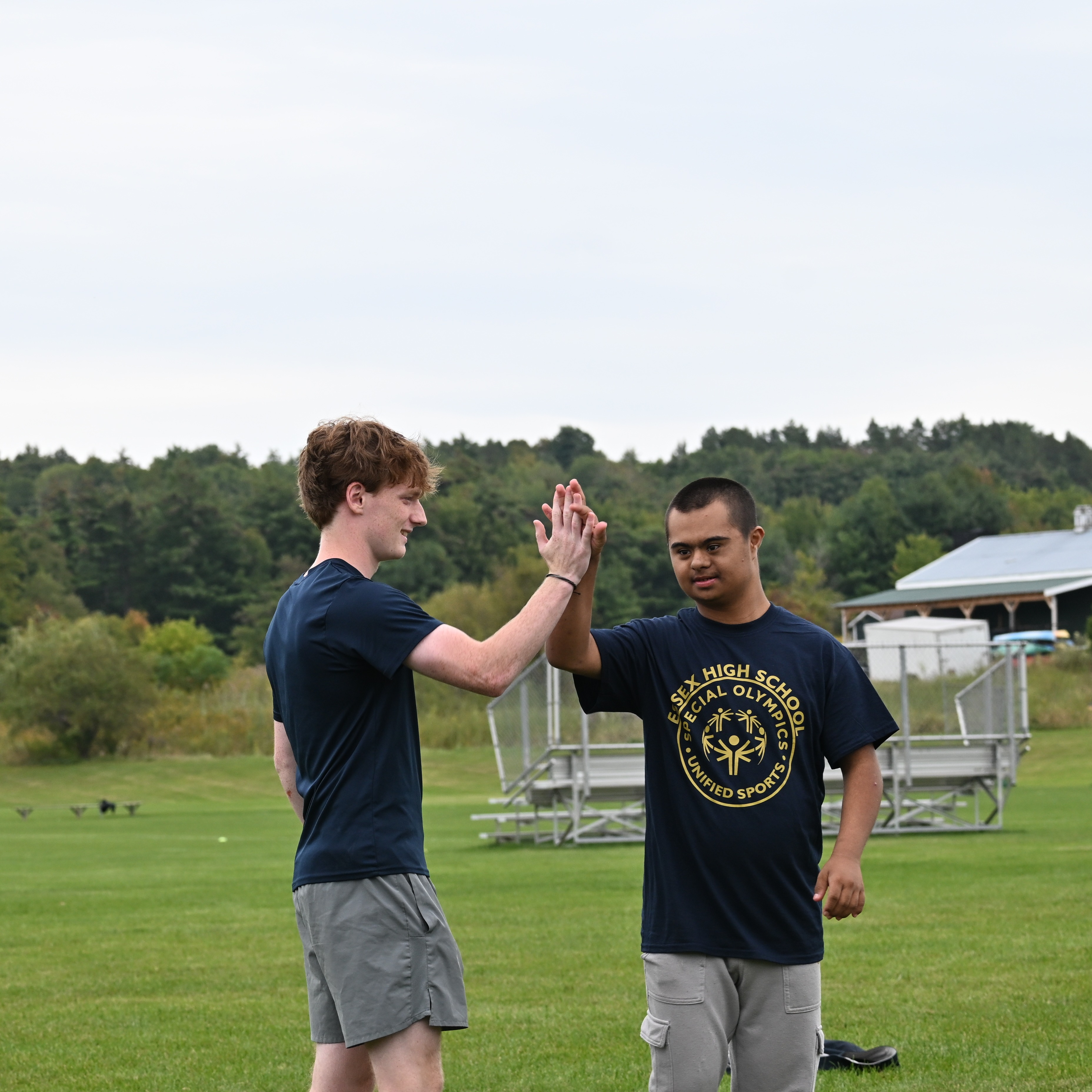 Students high-fiving