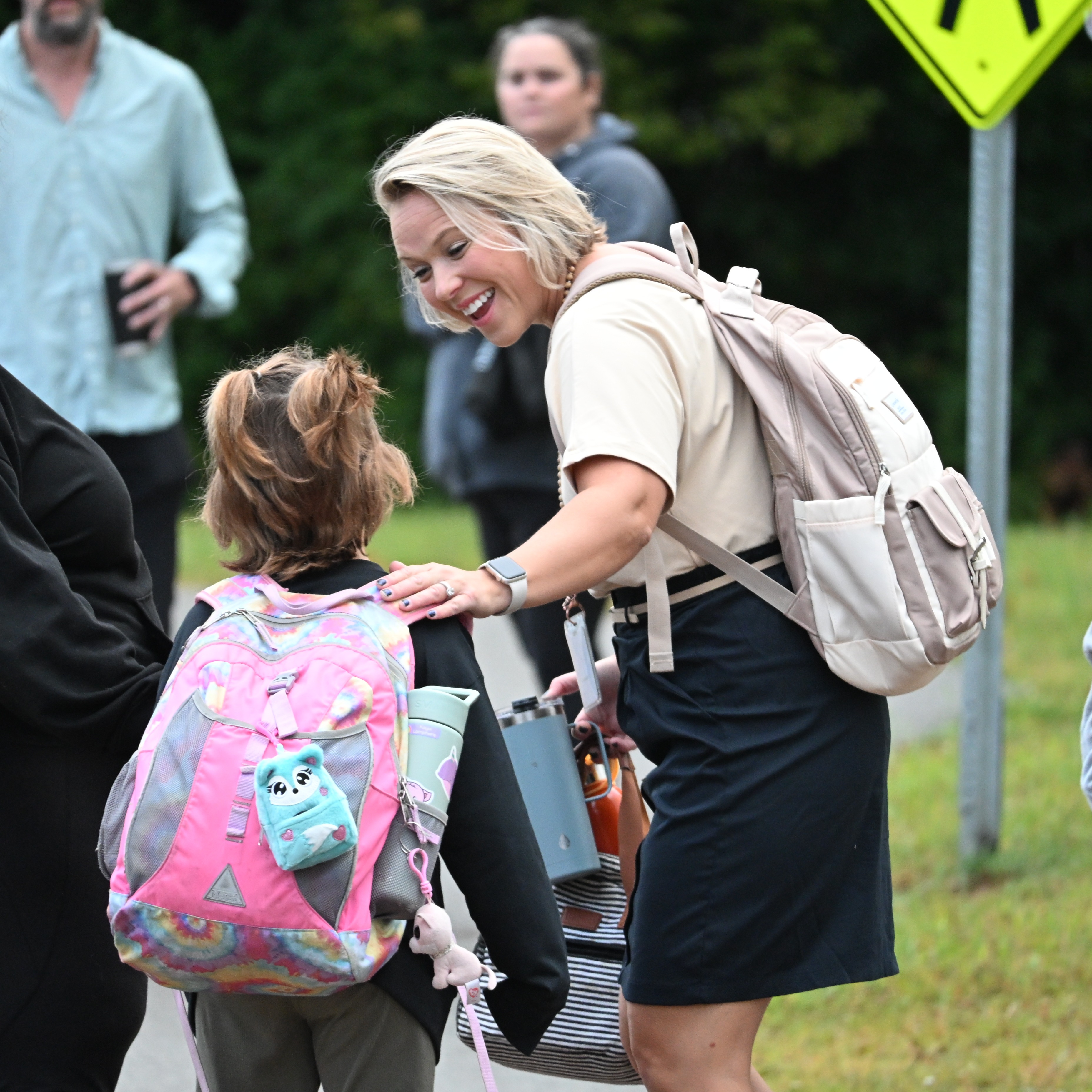Teacher talking with a student