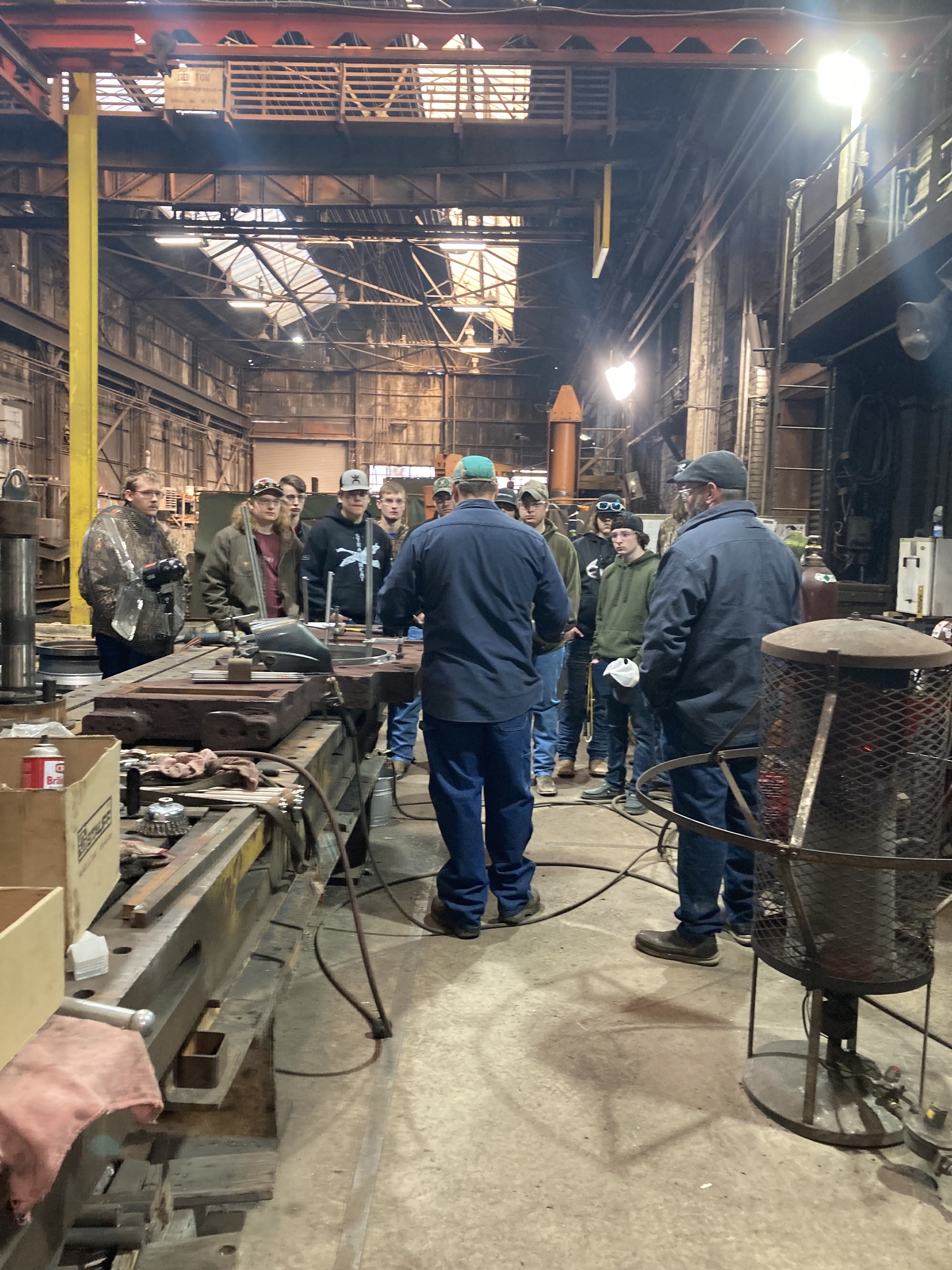 Welding and Machine Field trip - students learning about how the machines work