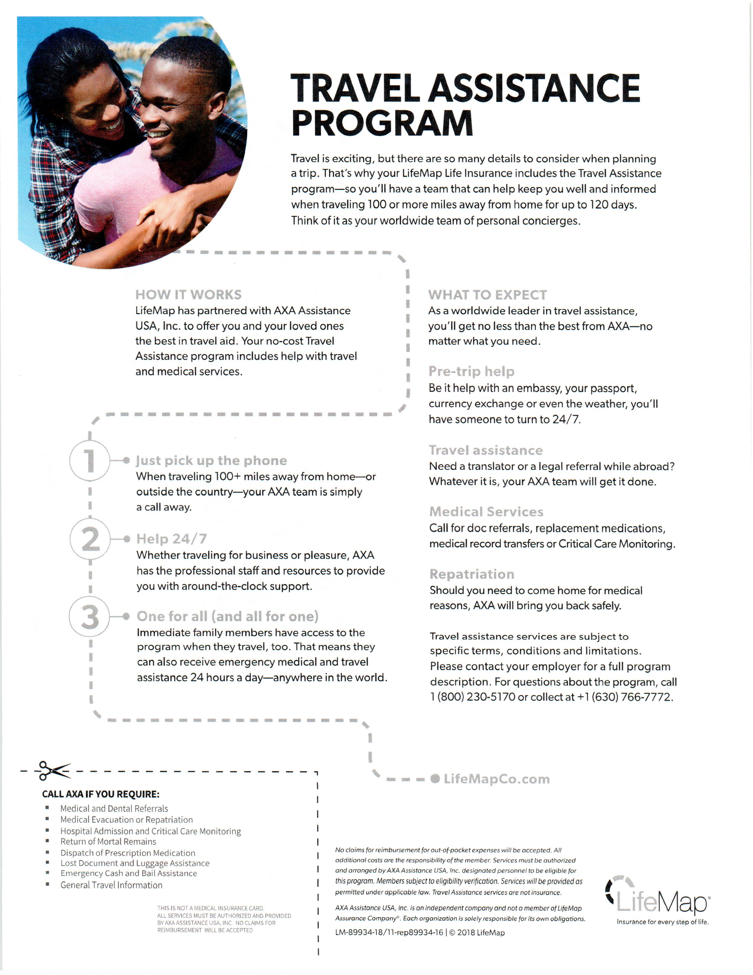 Travel Assistance Program brochure - back