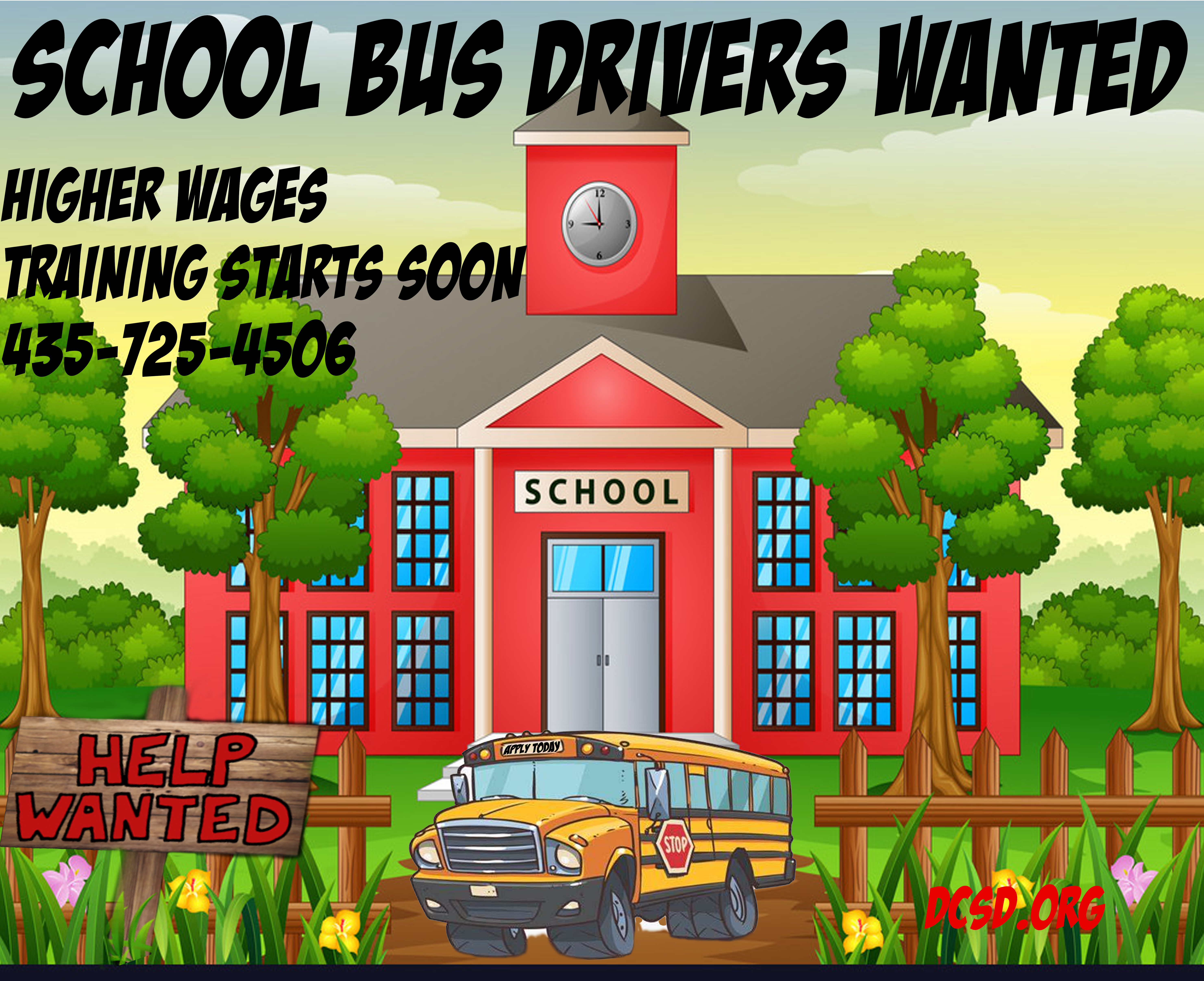 An ad for needed bus drivers.