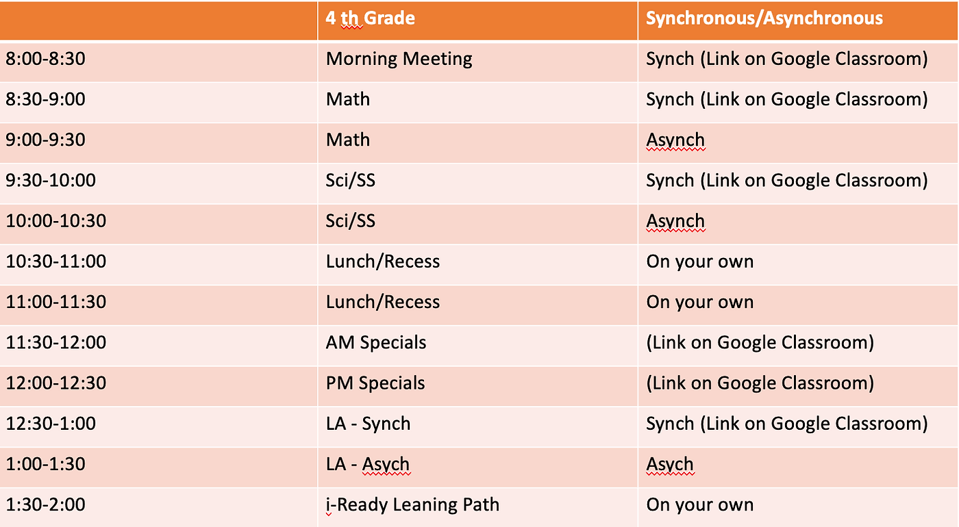 schedule