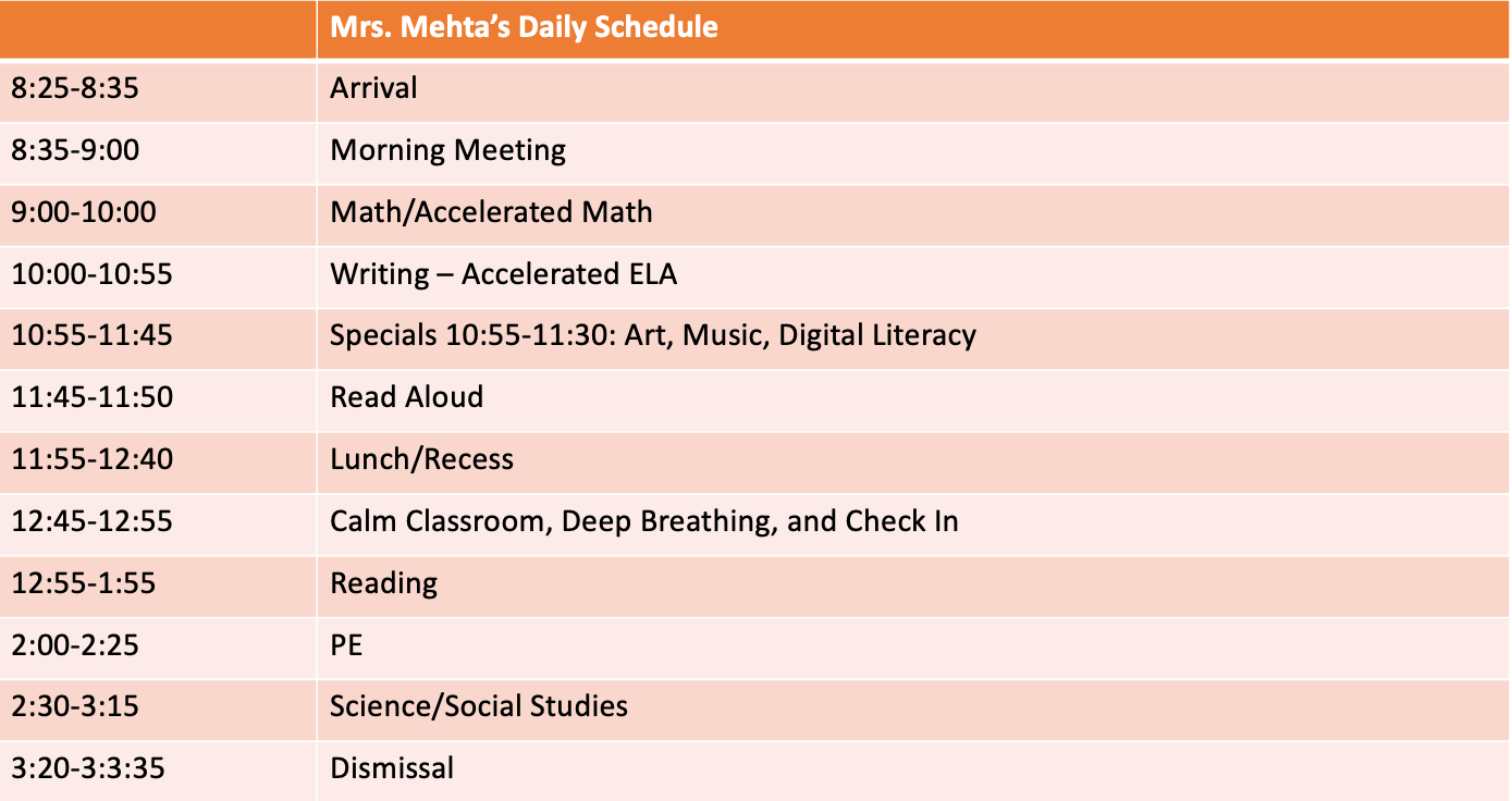 schedule