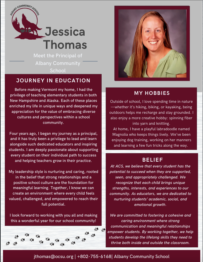 Albany Meet the Principal