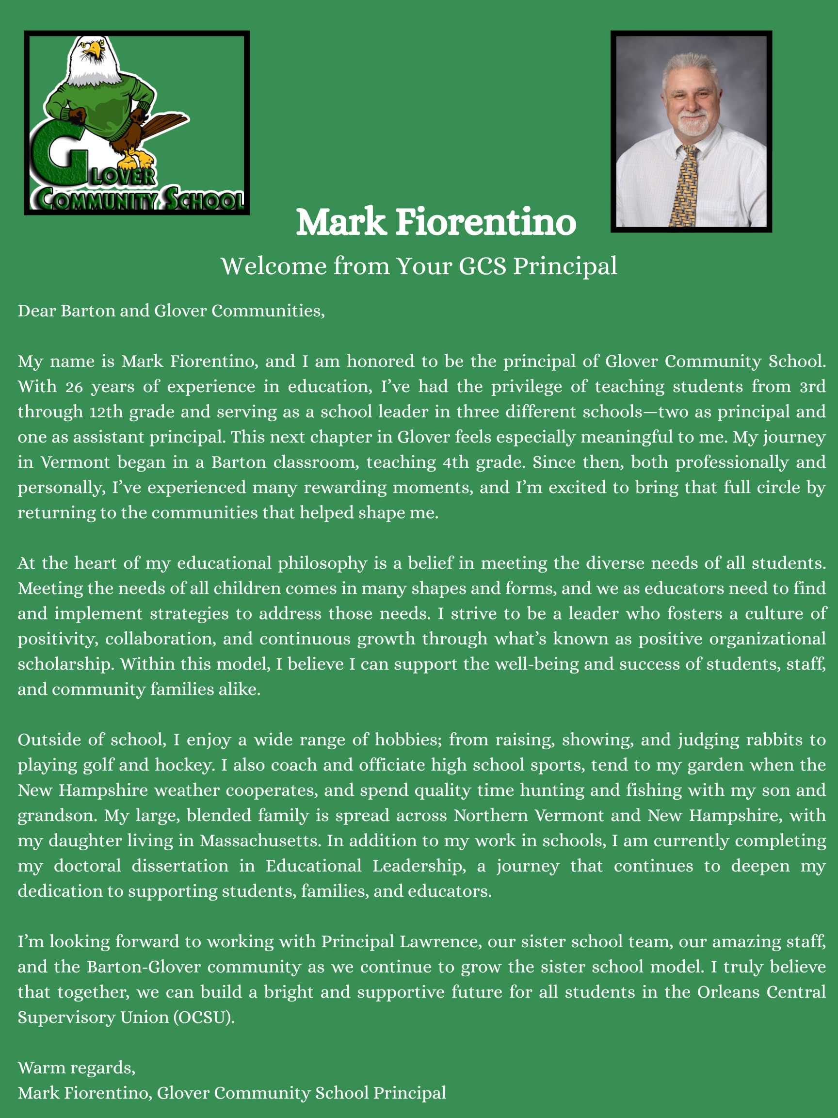 GCS Principal Letter