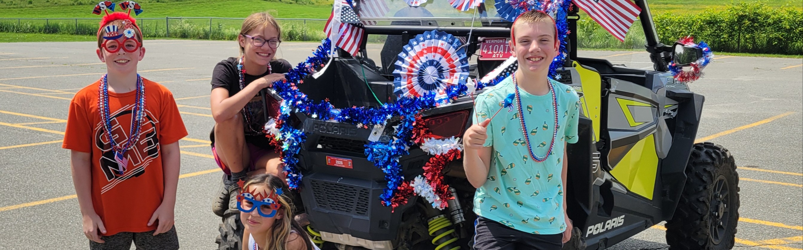 students decorated for a parade