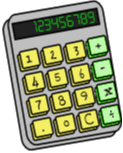 A drawing of a calculator.