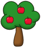 A drawing of an apple tree.