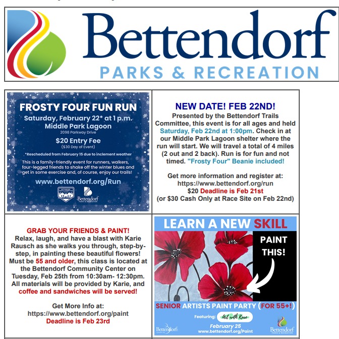 Bettendorf Parks & Rec Newsletter pic