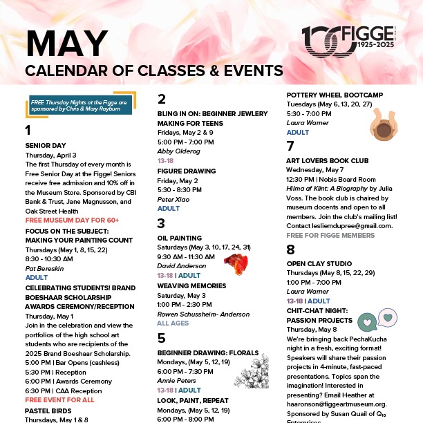 Figge May Classes & Events