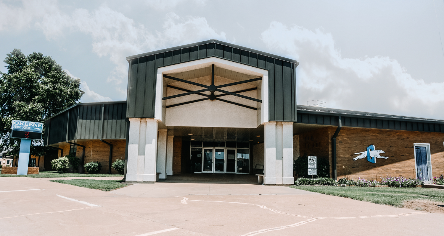 front entrance of jr. sr. high school building 