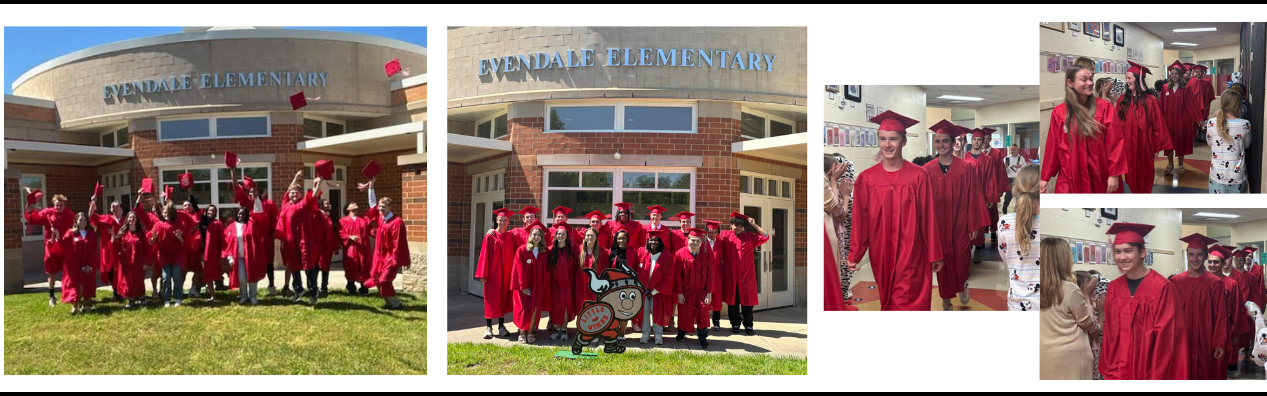 Senior class of 2025 in cap and gown visit EV one last time
