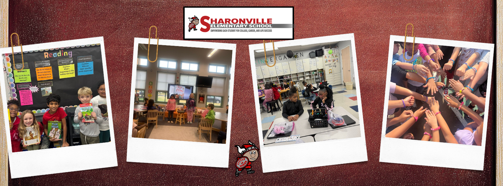 Sharonville students in a collage of photos on a chalkboard