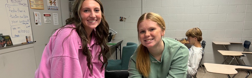 two students working together