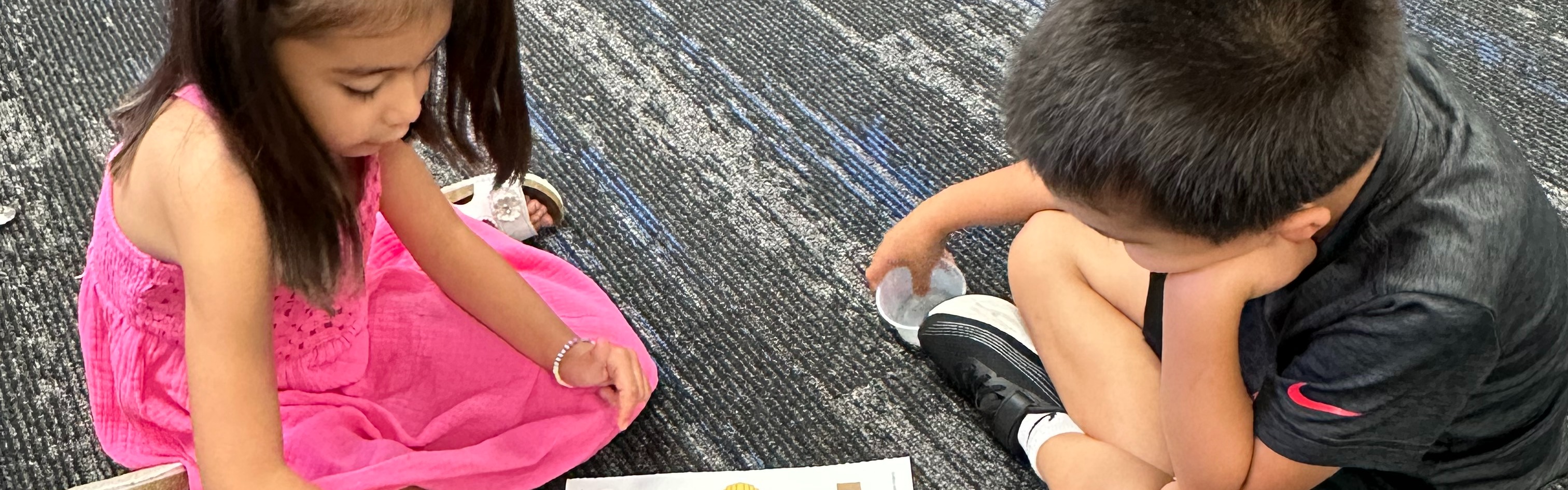 Kindergarten students playing a game