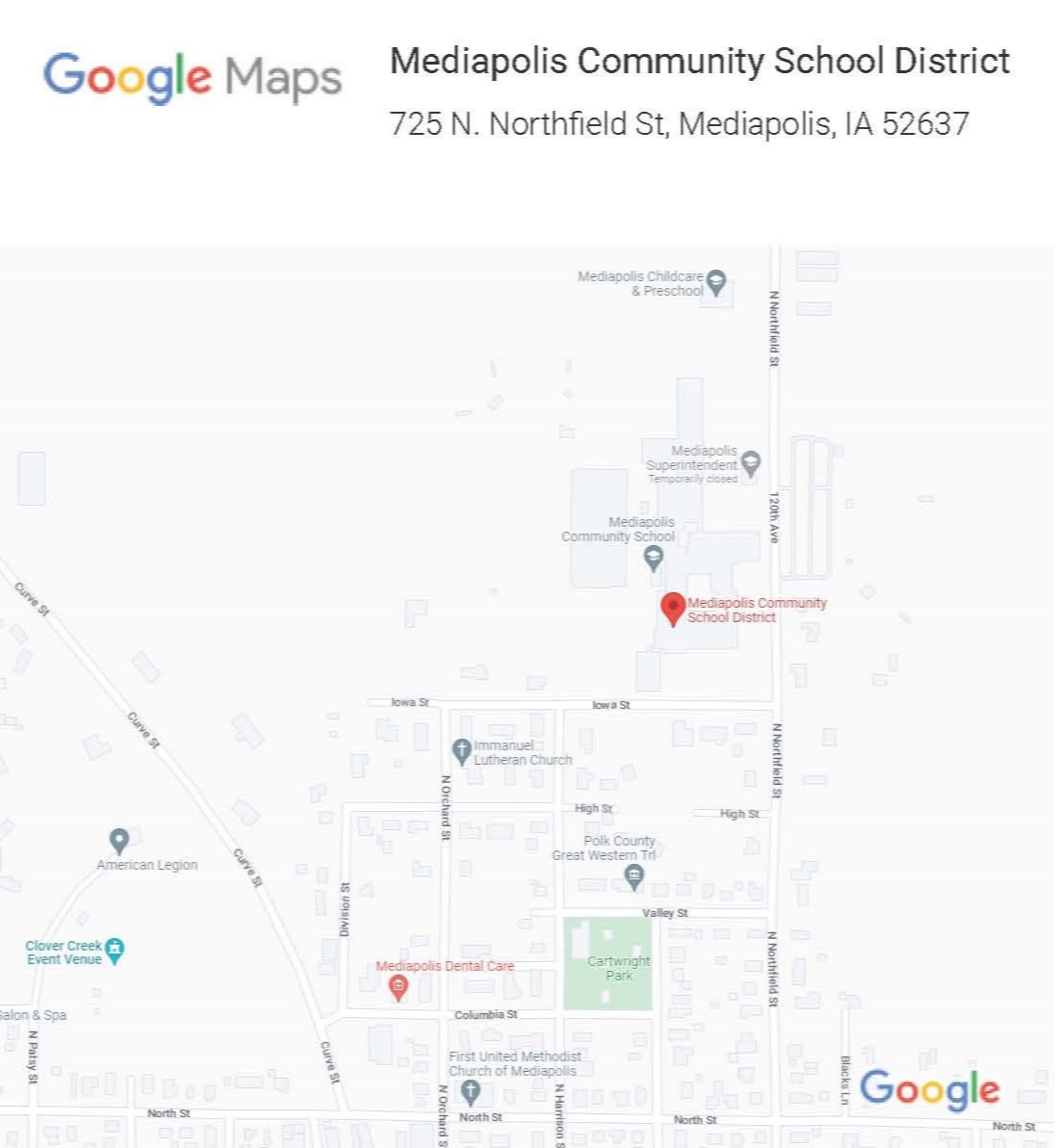 Map of Mediapolis School District
