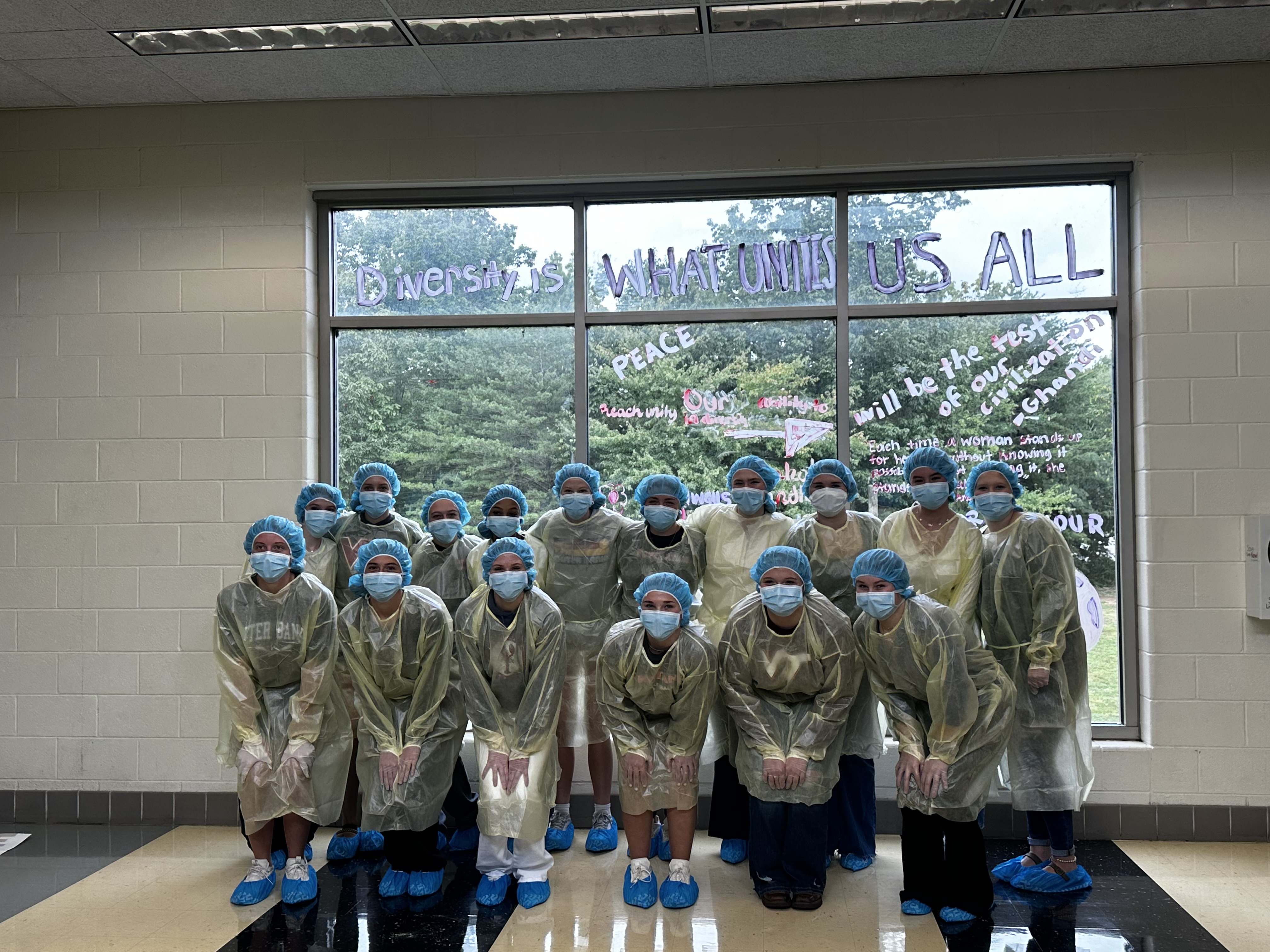 students dressed for clinicals