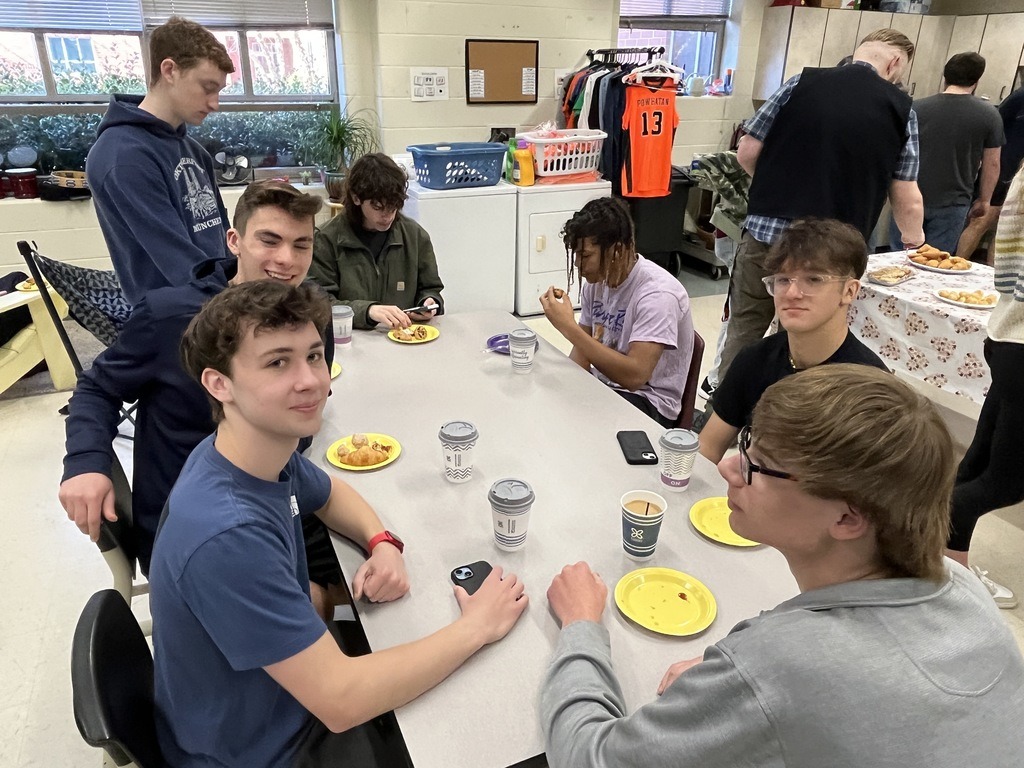 students at table