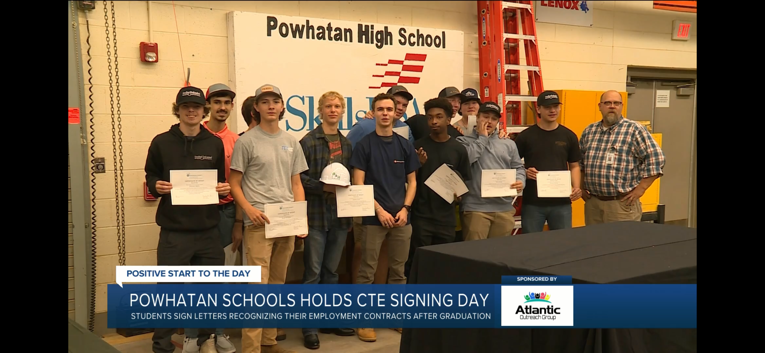 students at CTE signing day on the news