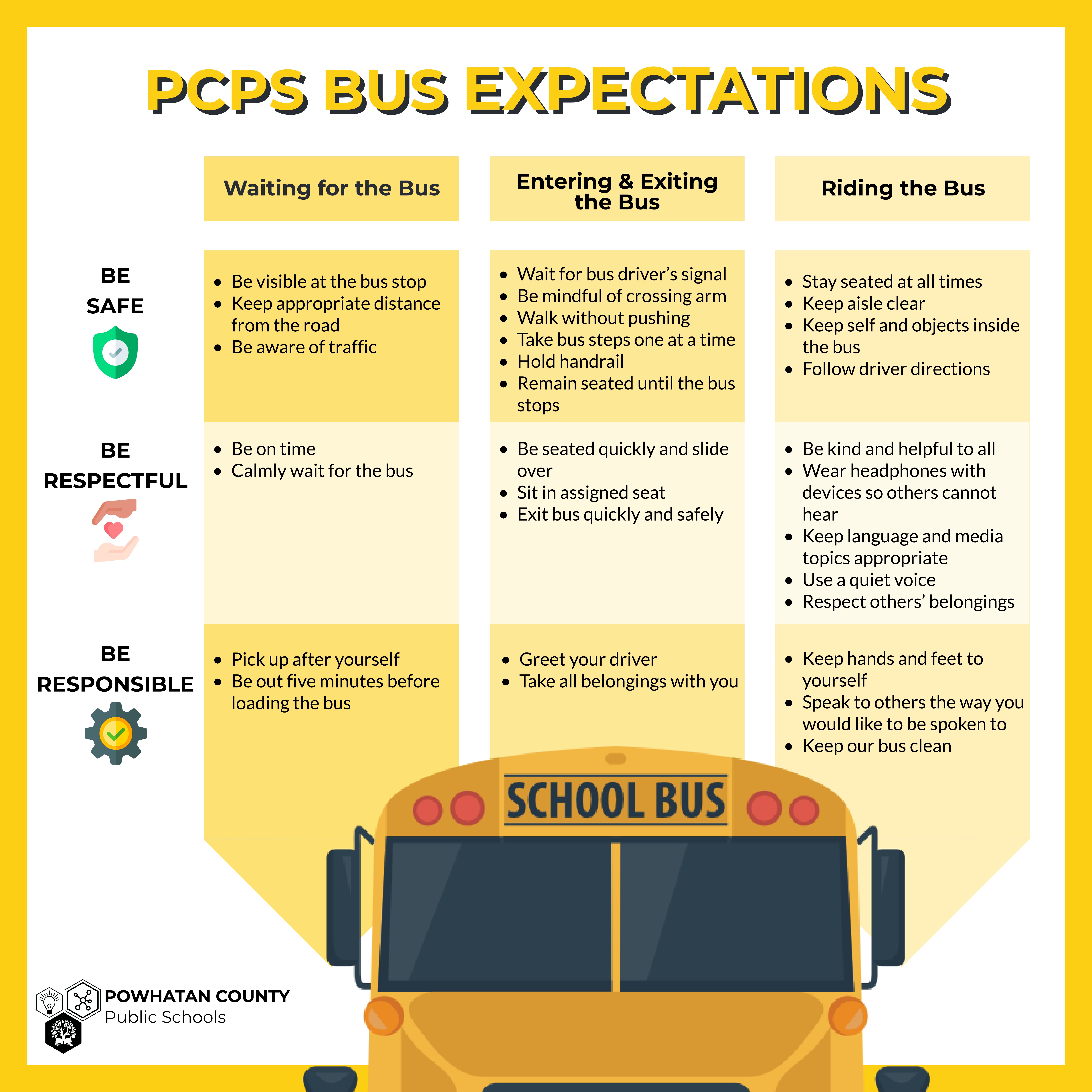 school bus safety requirements flyer