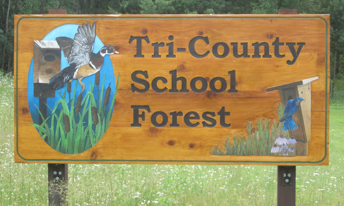 Sign that states Tri County School Forest