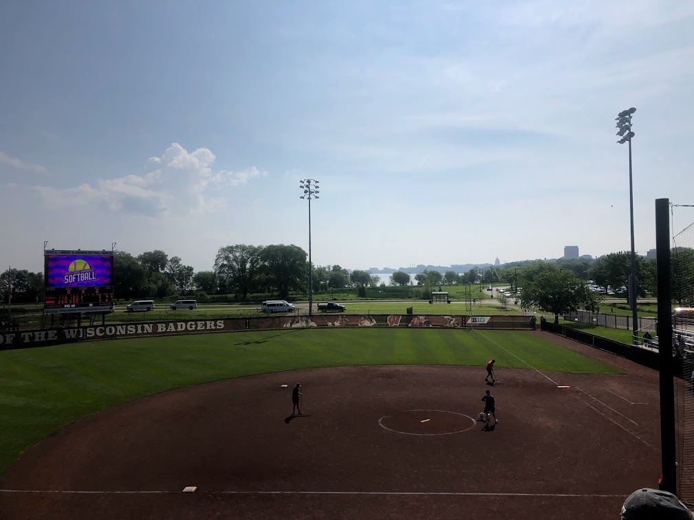 Softball field being prepped