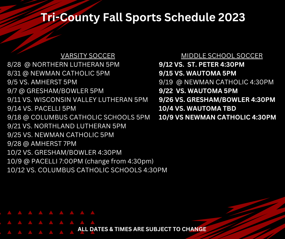 Soccer Tri County Area School District Soccer Tri County Area School District