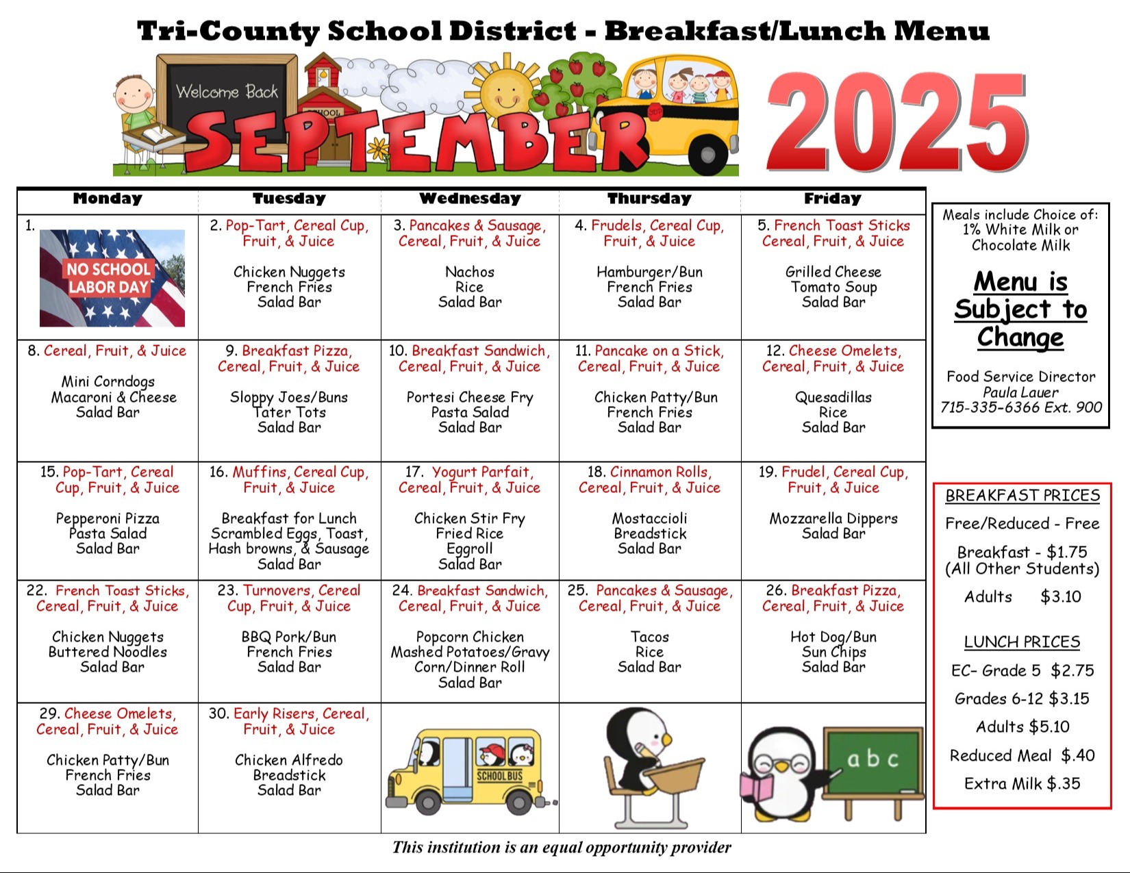  sept menu