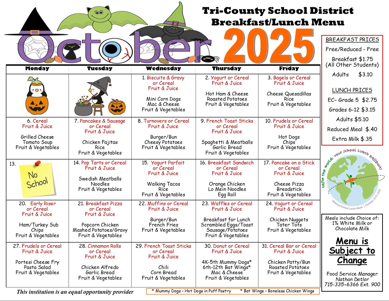 Oct menu