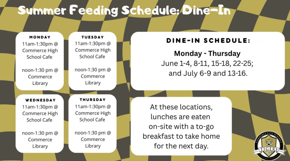 Summer Feeding Dine In Schedule