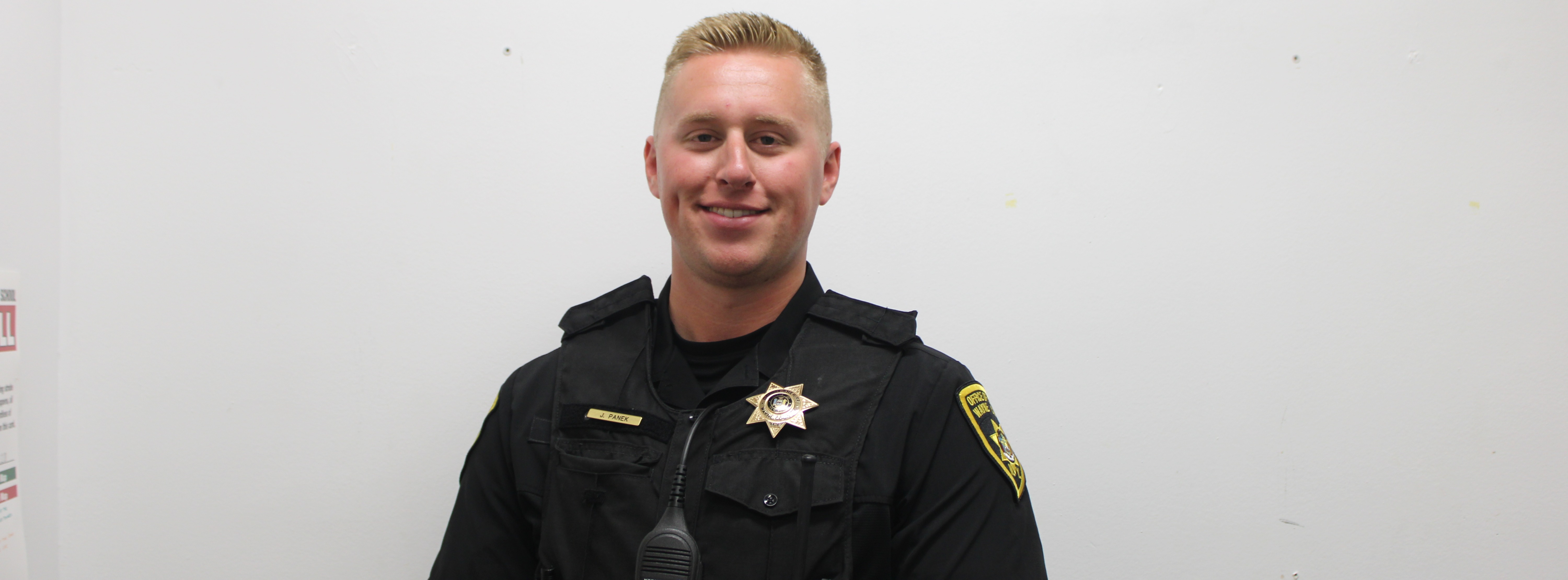 Officer Jared Panek with Student