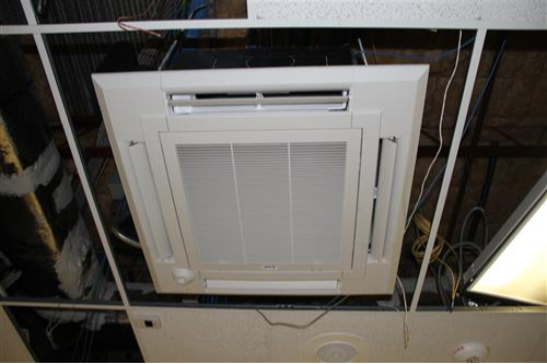The new air conditioning unit installed in the computer room at CMS.
