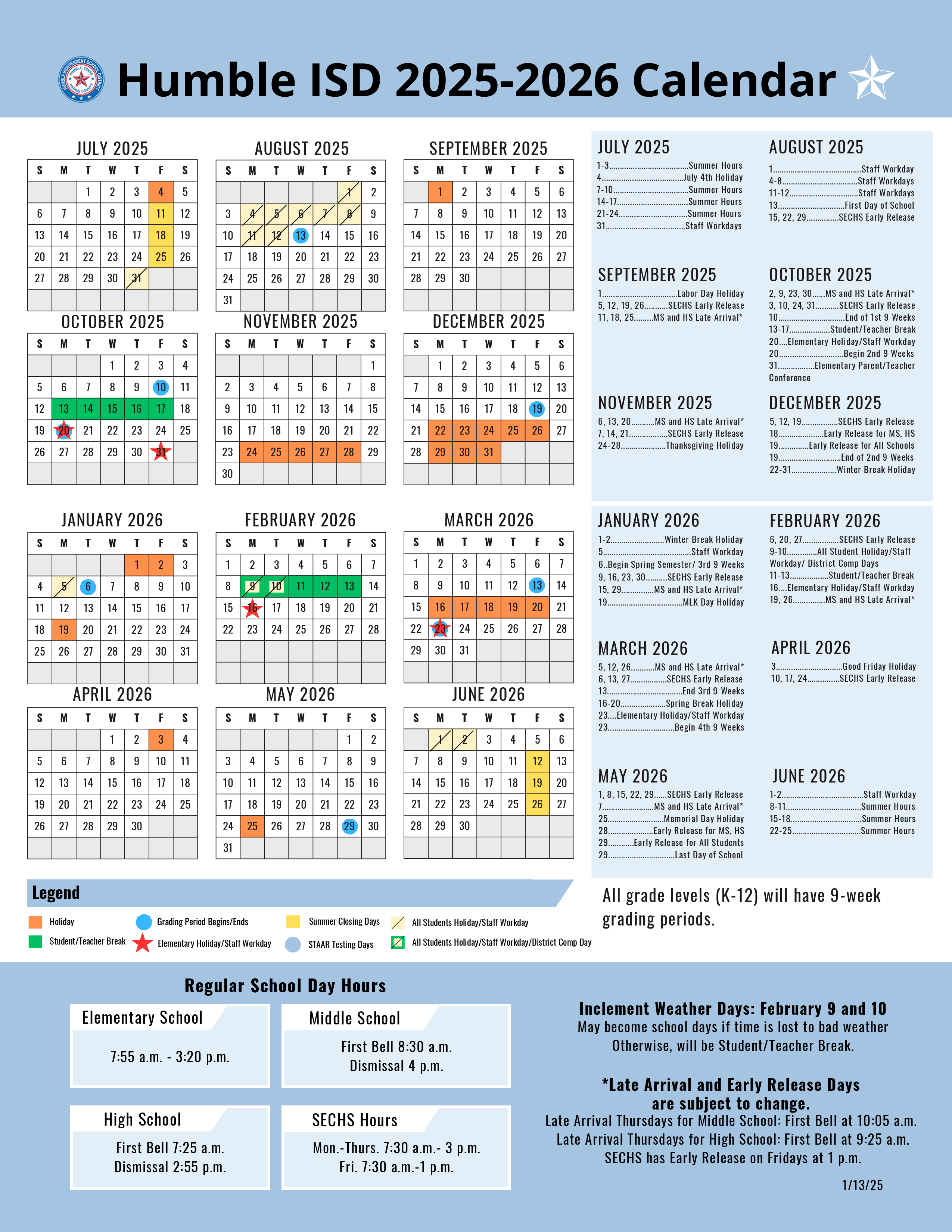 2025-2026 Calendar