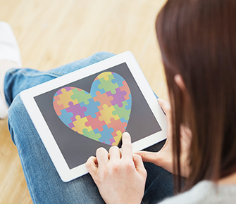 Student playing on an Ipad