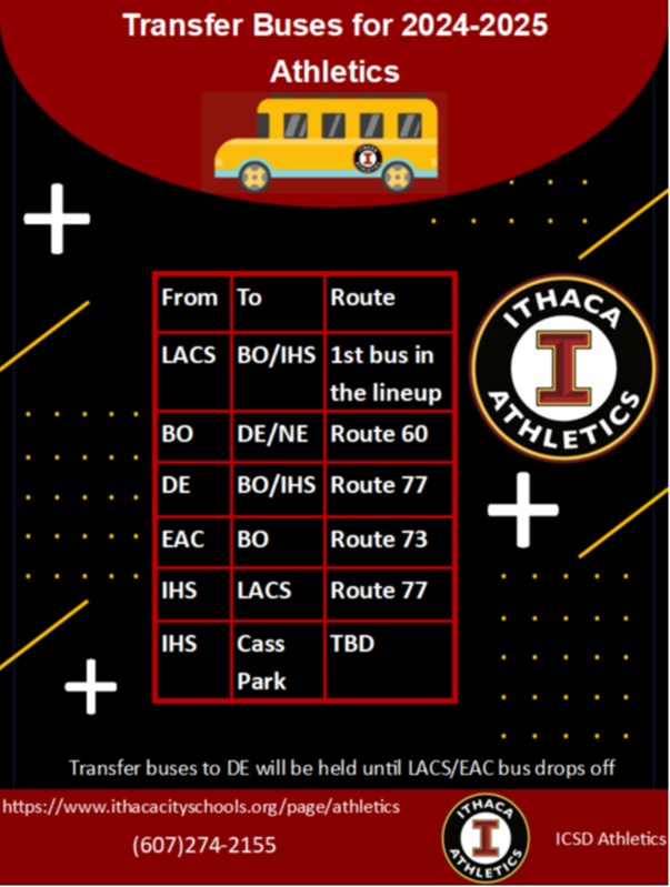 Athletics transfer bus information