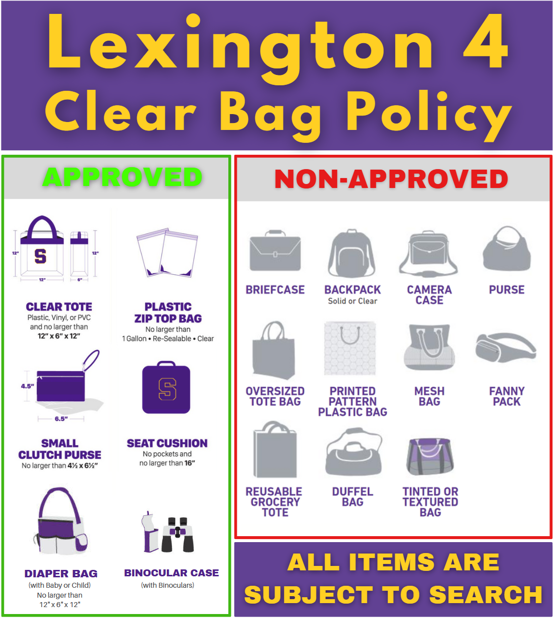 Clear Bag Policy Details