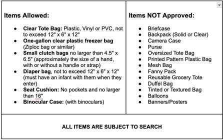 Clear Bag Policy Details