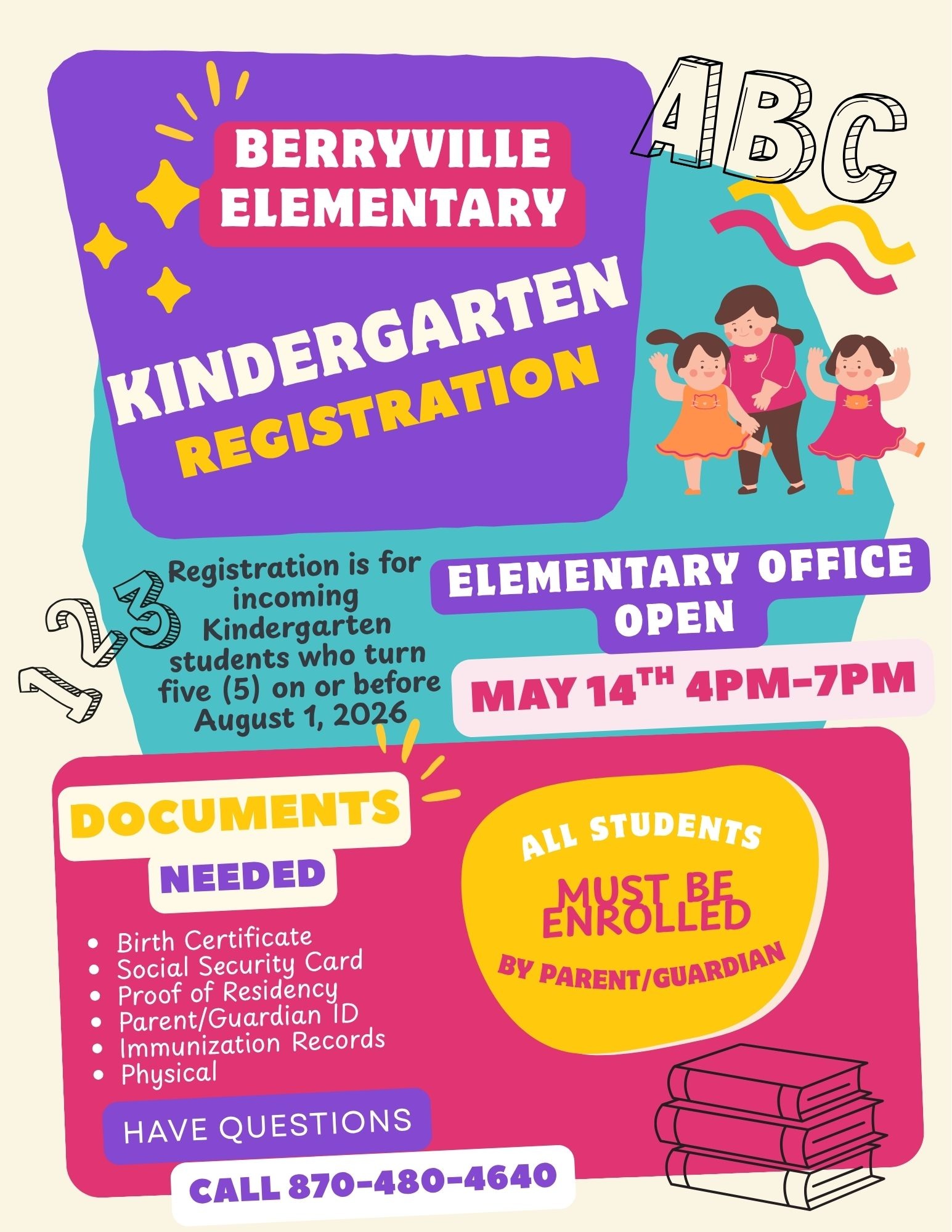 Kindergarten Registration flyer