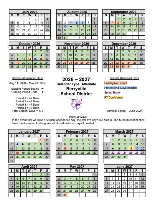 2026-2027 School Calendar