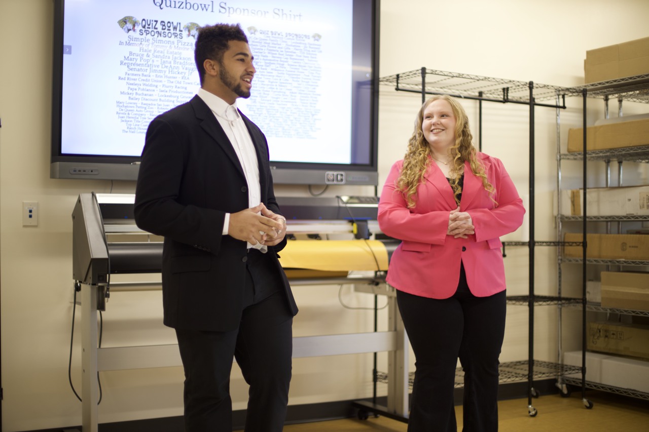 students presenting