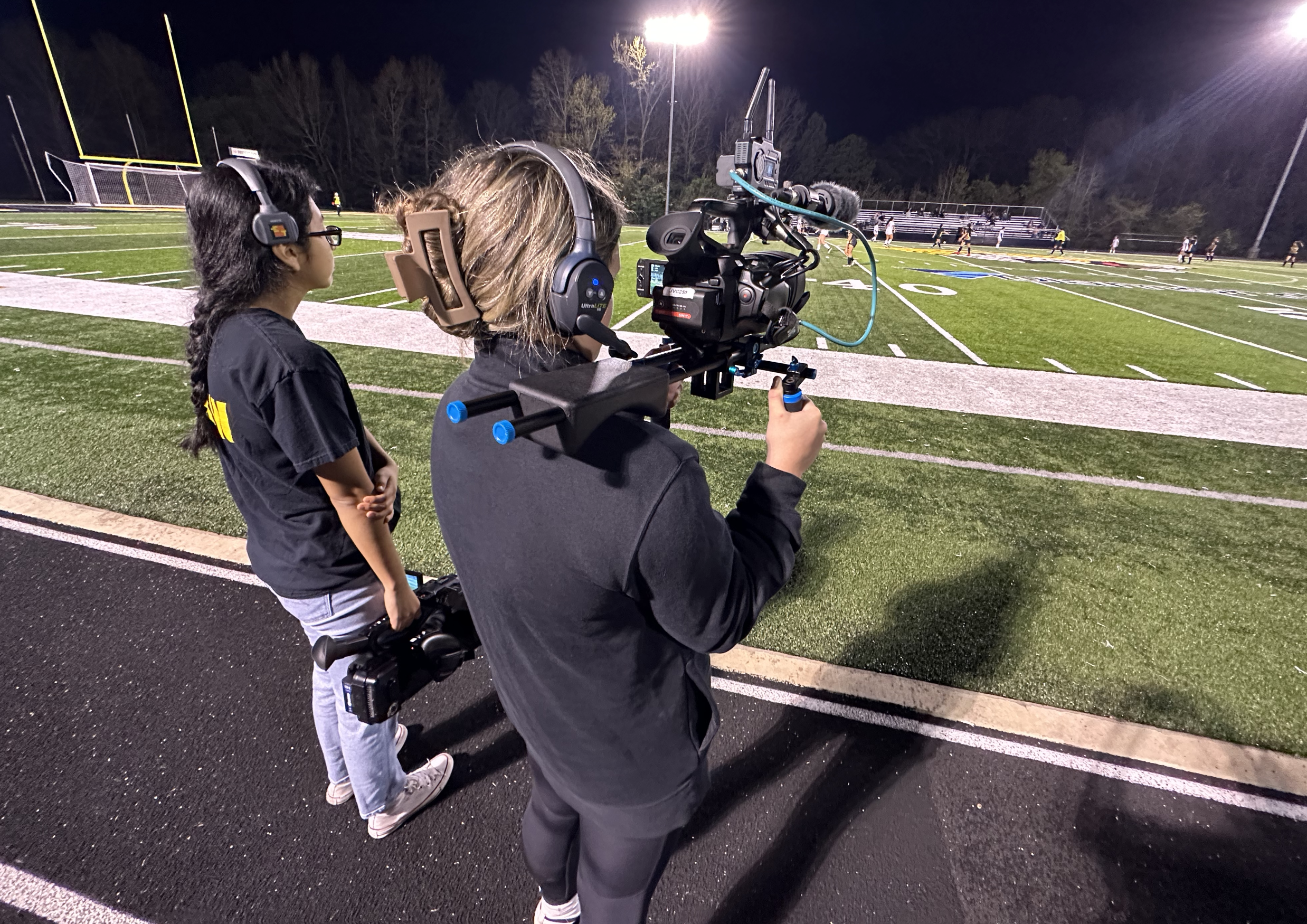 student working camera